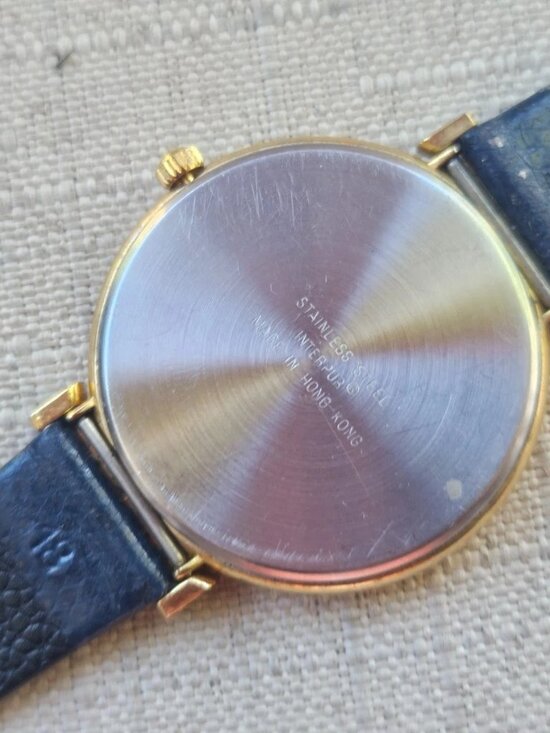 Sonnet Women Watch Blue Lizard Grain Leather Band Analog Quartz Gold Tone main image 6